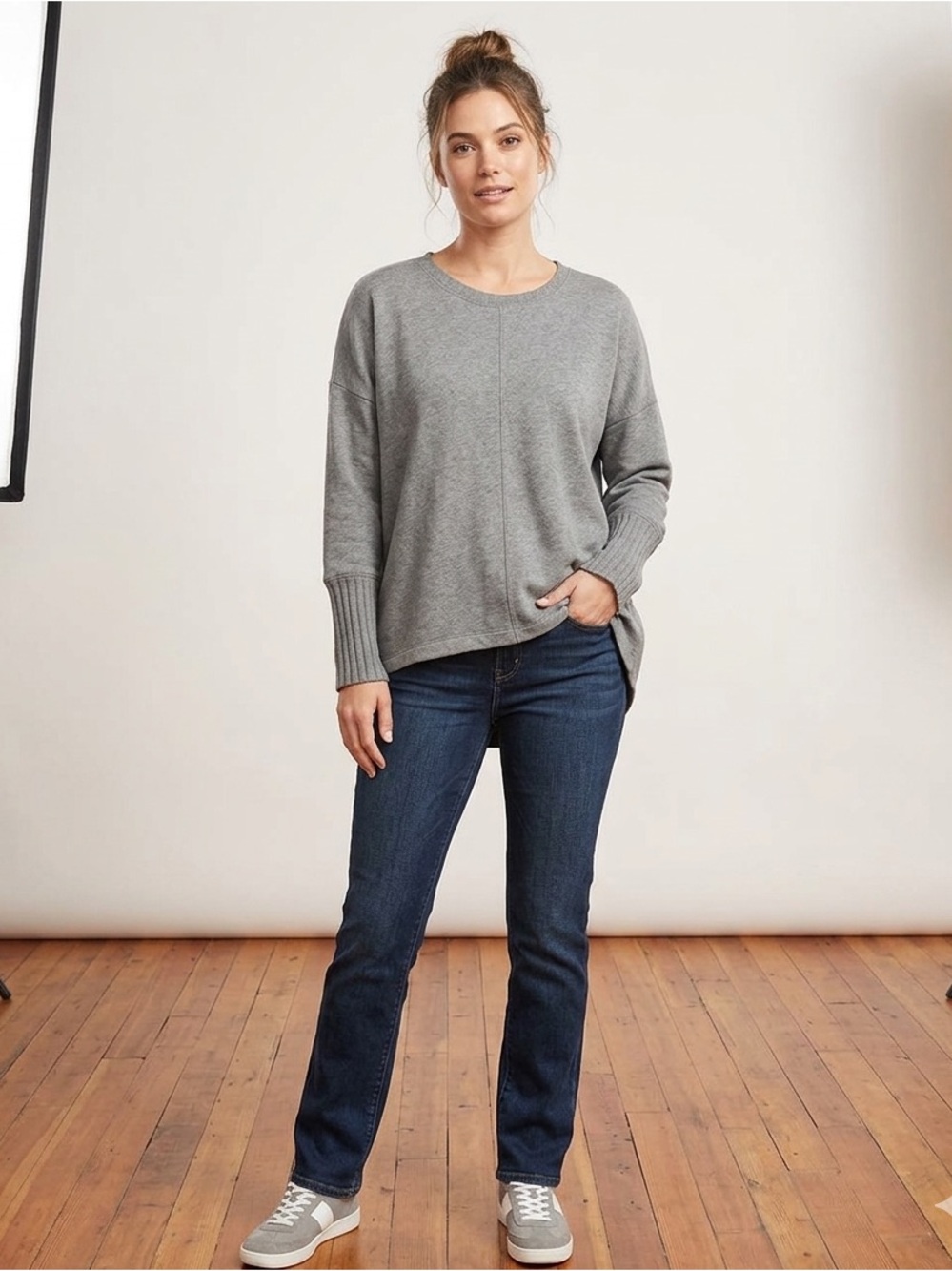 CAbi Gray Knit Pullover Sweater
